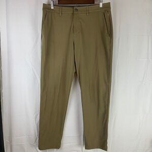 Lululemon Commission Slim-Fit Pant Mens 33x30 Olive Khaki Warpstreme Trousers
